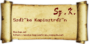 Szőke Kapisztrán névjegykártya